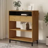 Reggio Bar Table with 2 Drawers - Oak, Pine Wood