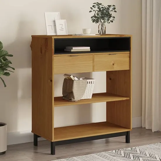 Reggio Bar Table with 2 Drawers - Oak, Pine Wood