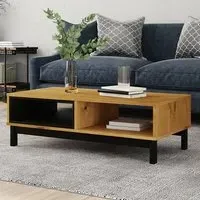 Reggio Coffee Table with 2 Shelves - Oak, Pine Wood