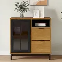 Reggio Sideboard with 1 Door 2 Drawers - Oak, Pine Wood