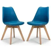 Regis Dining Chairs - Blue, Leather