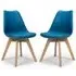 Regis Dining Chairs - Blue, Leather