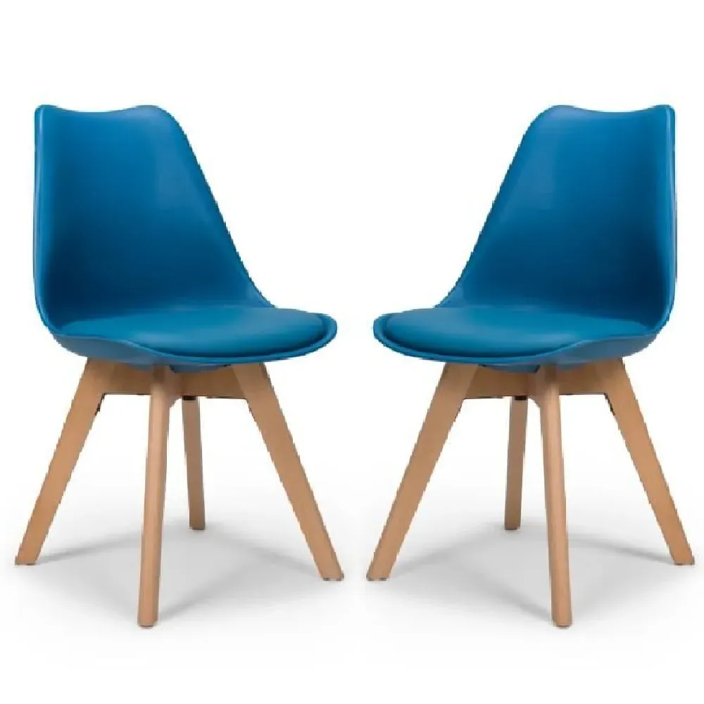 Regis Dining Chairs - Blue, Leather image