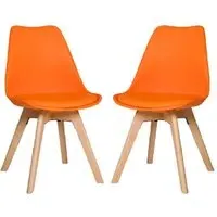 Regis Dining Chairs - Orange, Leather
