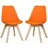 Regis Dining Chairs - Orange, Leather