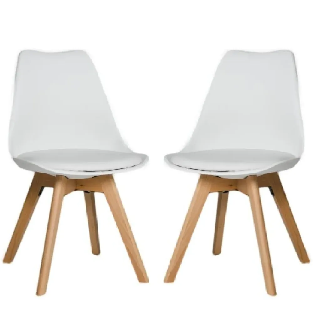 Regis Dining Chairs - White, Leather