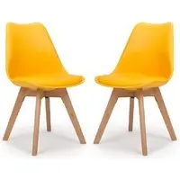 Regis Dining Chairs - Yellow, Leather