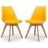Regis Dining Chairs - Yellow, Leather