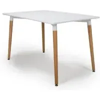 Regis Rectangular Dining Table - White, Wood