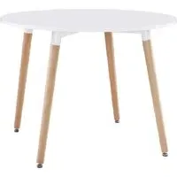 Regis Round Dining Table - White, Wood