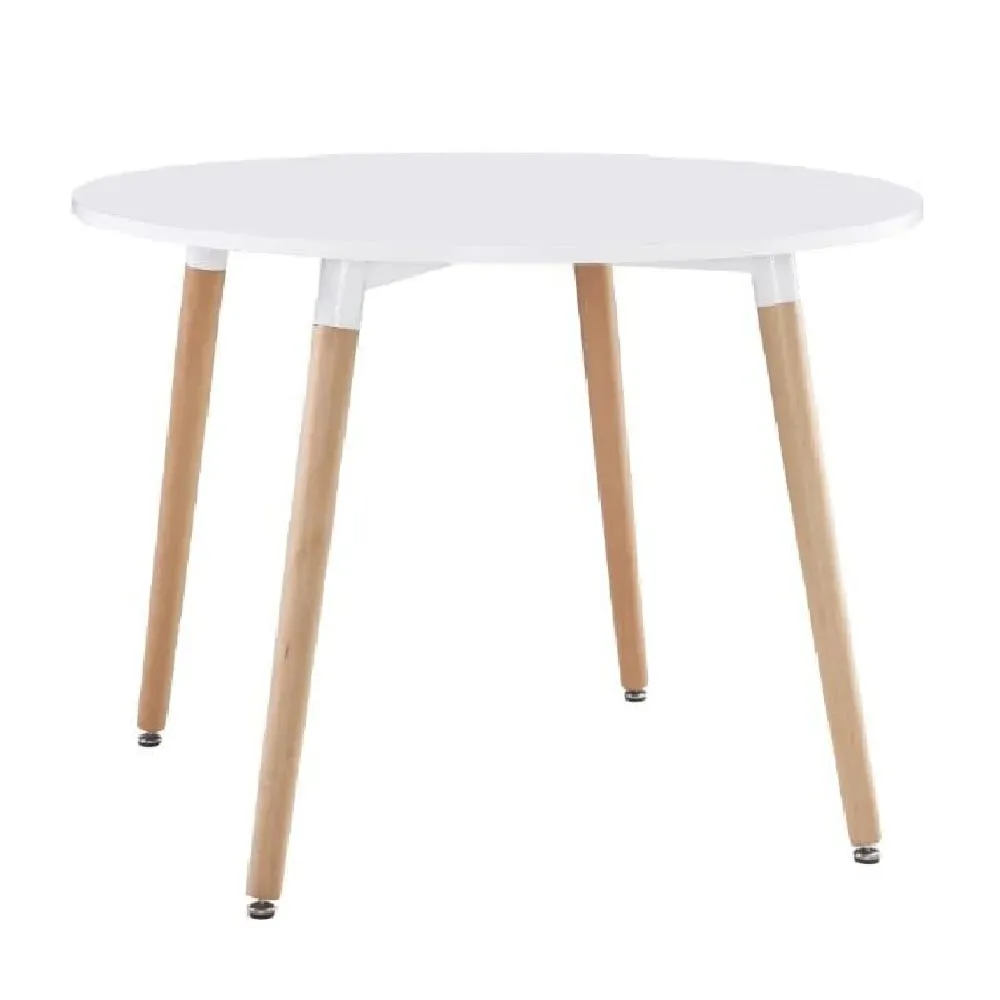 Regis Round Dining Table - White, Wood