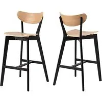 Reims Bar Chairs - Black, Oak