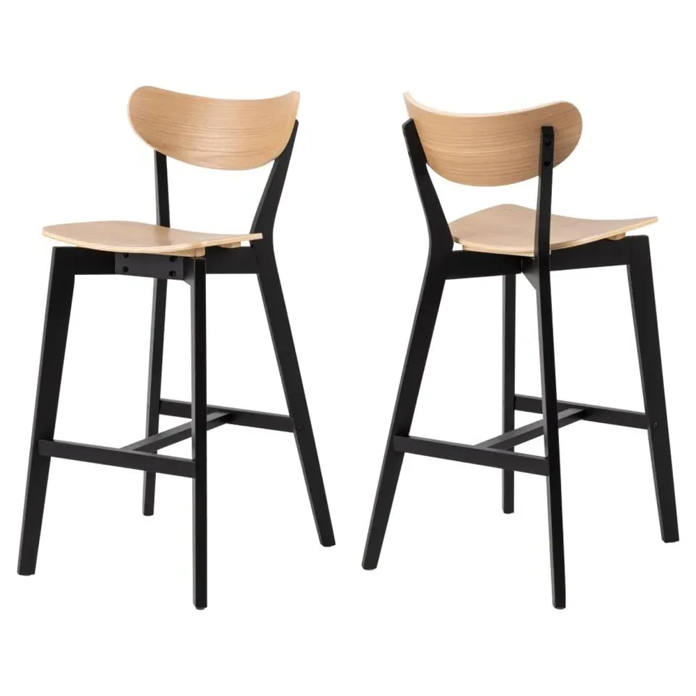 Reims Bar Chairs - Black, Oak