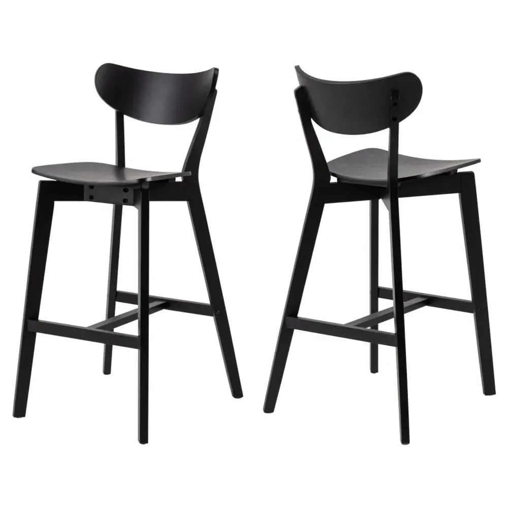 Reims Bar Chairs - Black, Oak