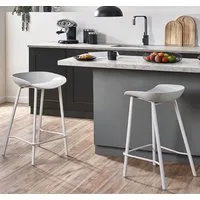Reims Bar Stool with Metal Legs, Set of 2 - Grey, Plastic alternate view