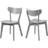Reims Dining Chairs In Pair - Grey, Wood