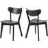 Reims Dining Chairs In Pair - Matt Black, Wood