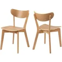 Reims Dining Chairs In Pair - Oak, Wood