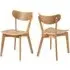 Reims Dining Chairs In Pair - Oak, Wood
