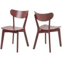 Reims Dining Chairs In Pair - Terracotta, Wood