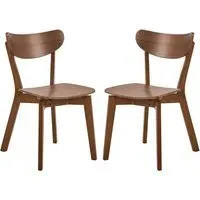 Reims Dining Chairs In Pair - Walnut, Wood