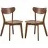 Reims Dining Chairs In Pair - Walnut, Wood
