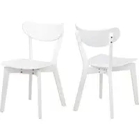 Reims Dining Chairs In Pair - White, Wood