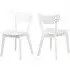 Reims Dining Chairs In Pair - White, Wood