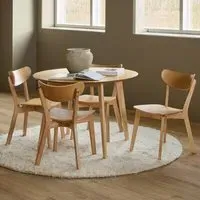 Reims Dining Table with 4 Chairs - Oak