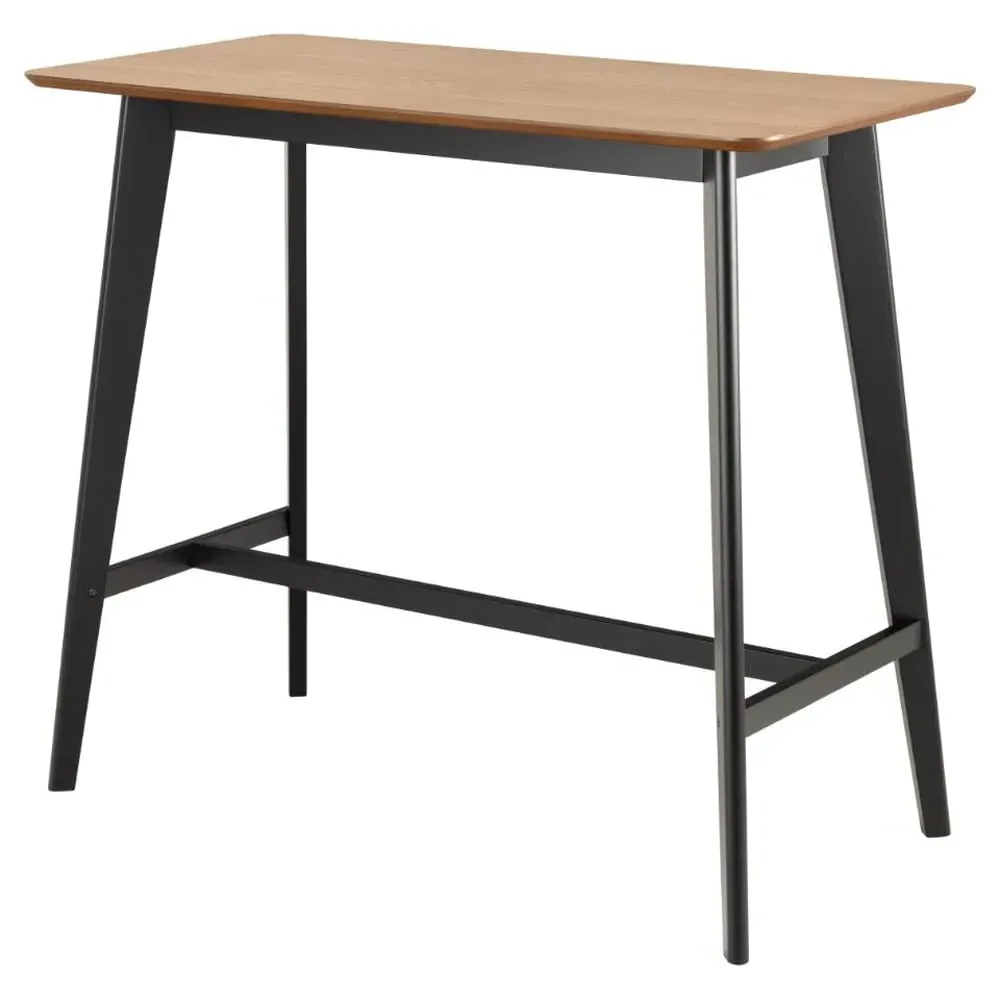 Reims Rectangular Bar Table - Black, Oak image