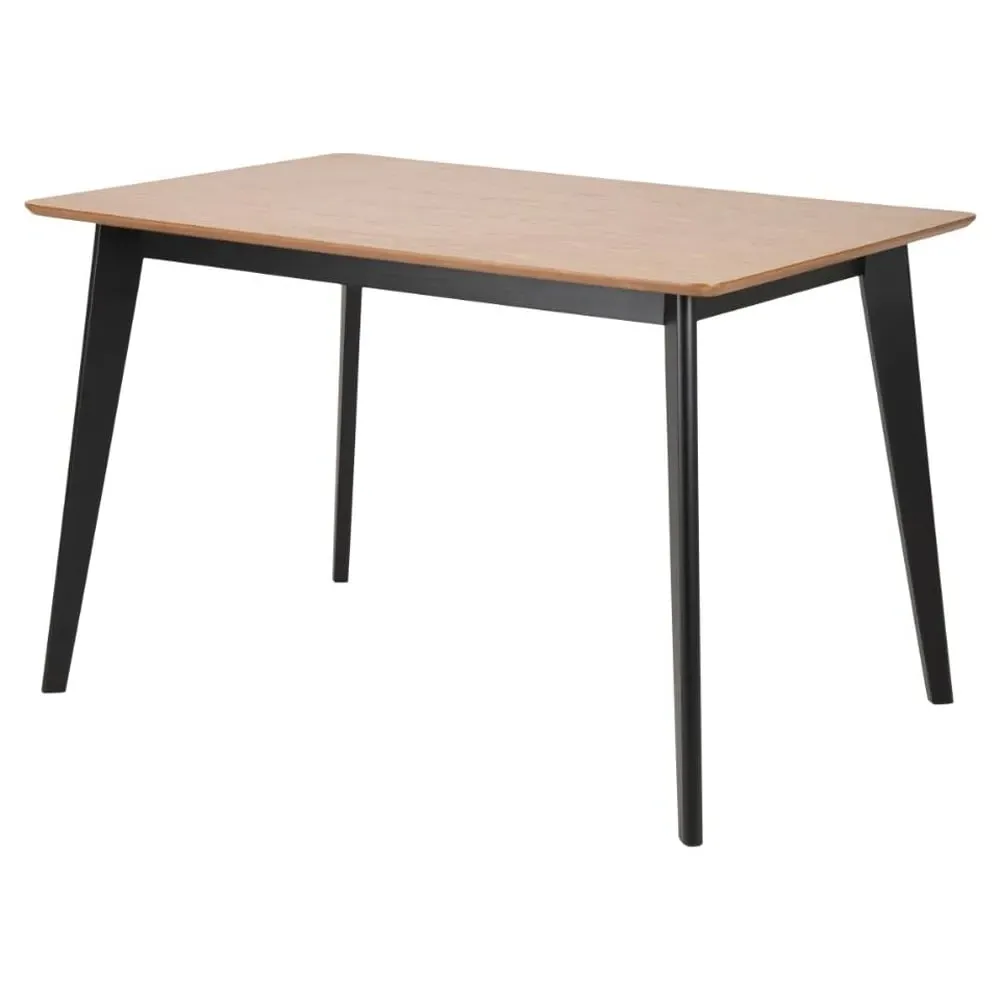 Reims Rectangular Dining Table - Oak, Black image