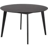 Reims Round Dining Table - Matt Black, Oak