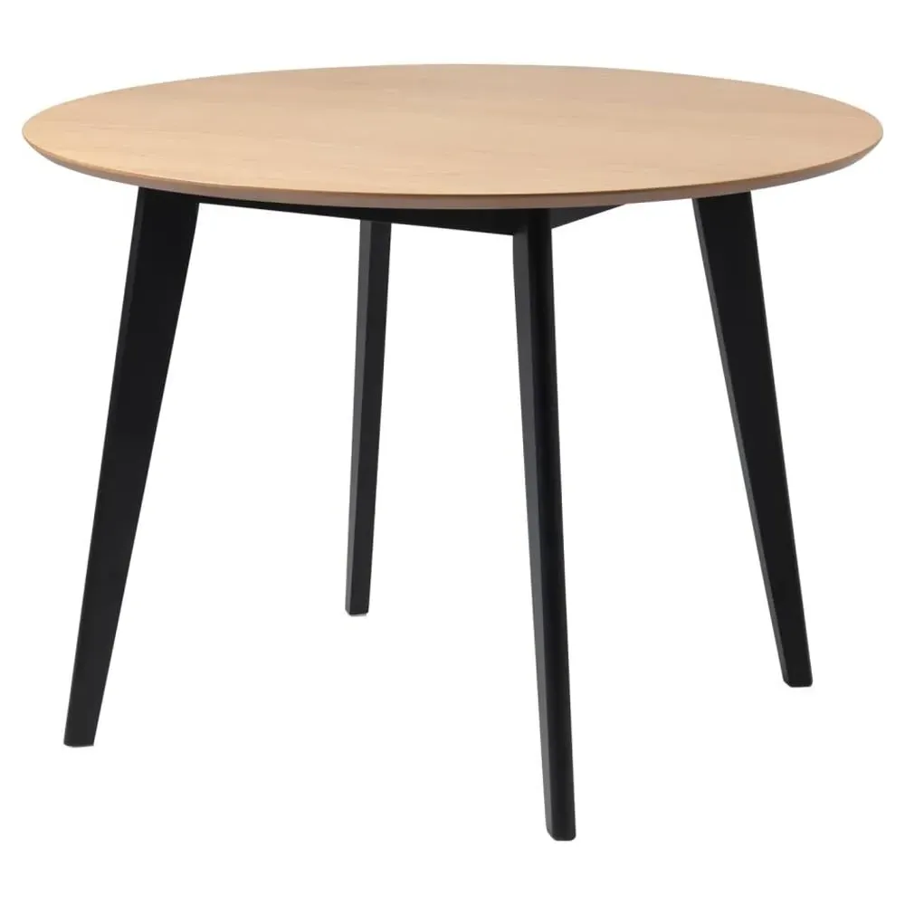 Reims Round Dining Table - Oak, Black