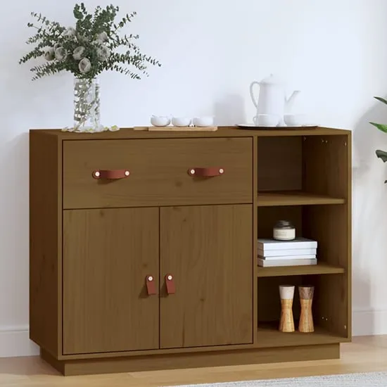Reinier Pinewood Sideboard with 2 Doors 1 Drawer - Brown, Pine image