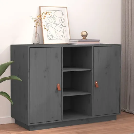 Reinier Pinewood Sideboard with 2 Doors - Grey, Pine