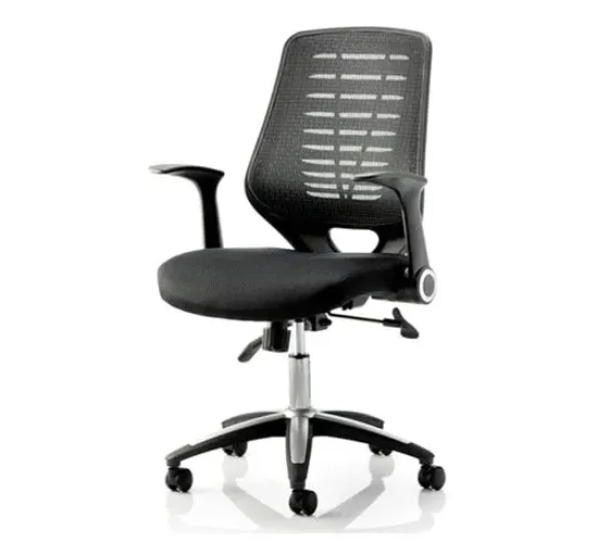 Relay Task Office Chair with Folding Arms - Black, Airmesh image