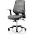 Relay Task Office Chair with Folding Arms - Black, Leather