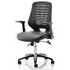 Relay Task Office Chair with Folding Arms - Black, Leather