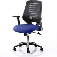 Relay Task Office Chair with Folding Arms - Blue, Airmesh