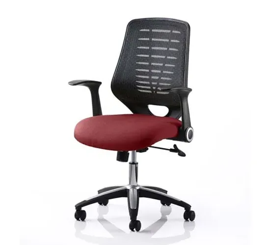 Relay Task Office Chair with Folding Arms - Ginseng Chilli