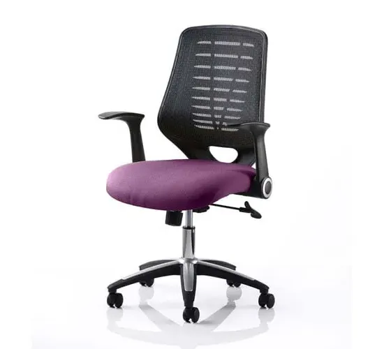 Relay Task Office Chair with Folding Arms - Purple, Airmesh