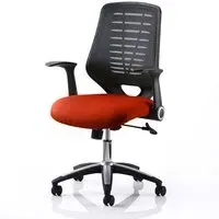 Relay Task Office Chair with Folding Arms - Red, Airmesh