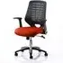 Relay Task Office Chair with Folding Arms - Red, Airmesh