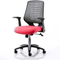 Relay Task Office Chair with Folding Arms - Silver