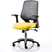 Relay Task Office Chair with Folding Arms - Silver, Airmesh