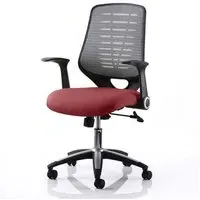 Relay Task Office Chair with Folding Arms - Silver