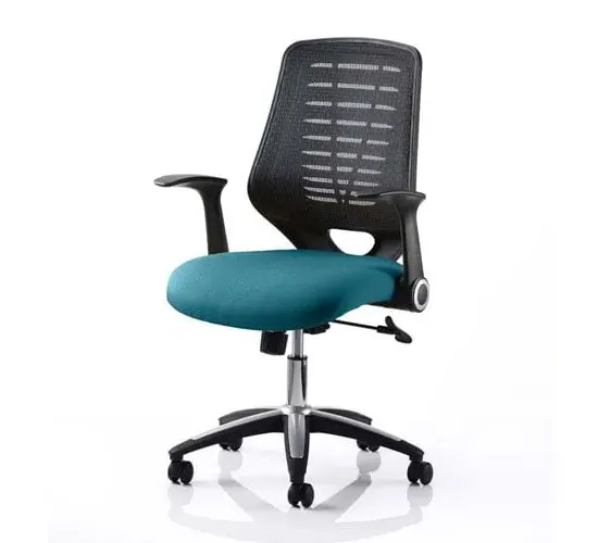 Relay Task Office Chair with Folding Arms - Teal