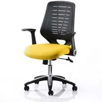 Relay Task Office Chair with Folding Arms - Yellow, Airmesh