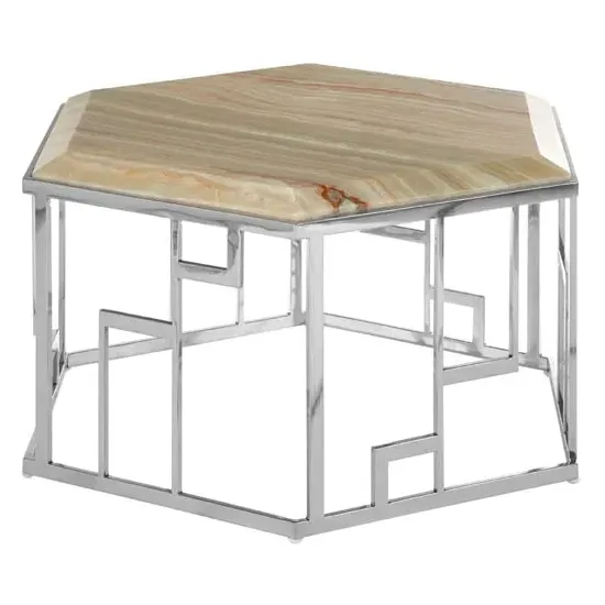 Relics Hexagonal Coffee Table - Natural, Onyx Stone image