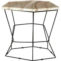 Relics Hexagonal Side Table - Black, Onyx Stone